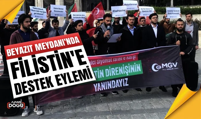 beyazıt meydanı'nda filistin'e destek eylemi