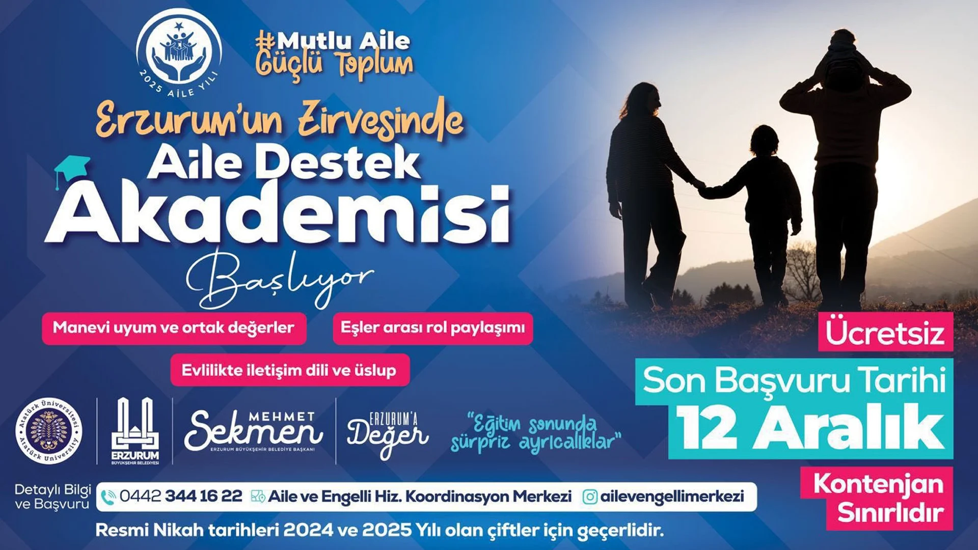 erzurum’da aile destek akademisi başlıyor