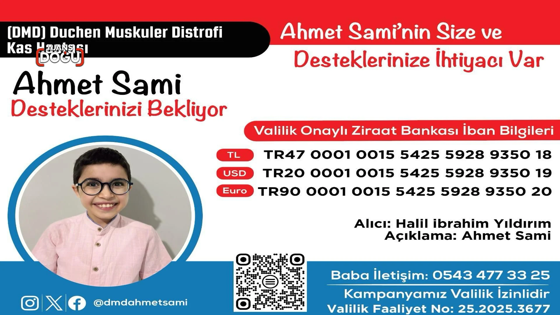dmd hastası ahmet sami yıldırım’ın tedavisi için erzurum valiliği onaylı resmi bağış kampanyası başlatıldı.