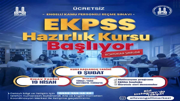 Erzurum Büyükşehir Belediyesi’nden ücretsiz EKPSS hazırlık kursu