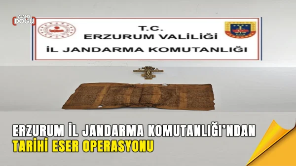 Erzurum İl Jandarma Komutanlığı’ndan tarihi eser operasyonu