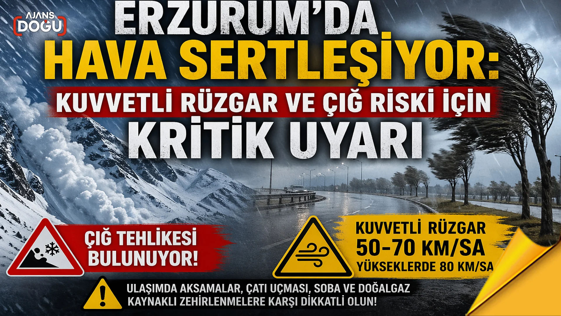 erzurumda hava sertlesiyor