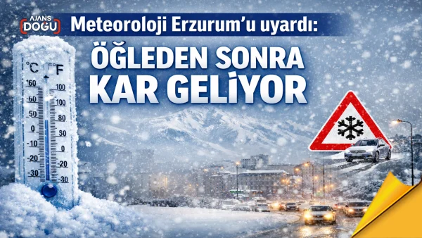 Meteoroloji Erzurum’u uyardı: Öğleden sonra kar geliyor