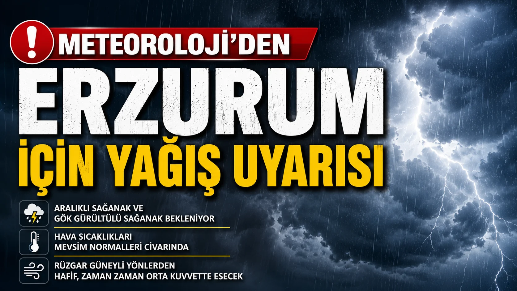 meteorolojiden erzurum icin yagis uyarisi