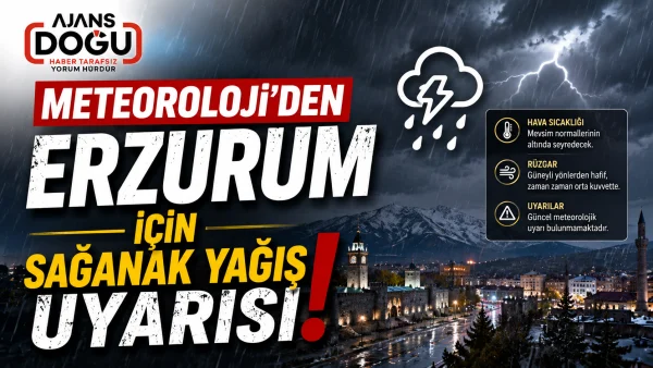 Meteoroloji’den Erzurum için sağanak yağış uyarısı