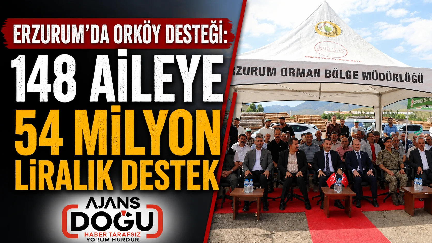 Erzurum'da ORKÖY desteği: 148 aileye 54 milyon liralık destek